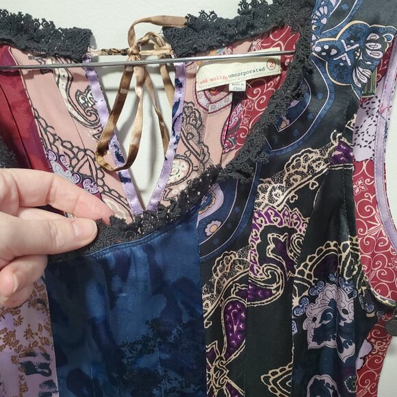 ODD MOLLY Vintage 100% Silk Blouse Sleeveless Fairycore Babydoll Women's Medium - Picture 3 of 16